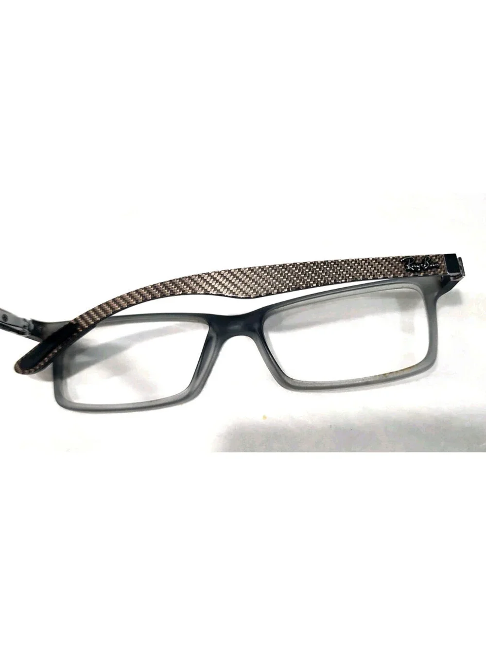Ray Ban RB8901 5244 Gray Carbon Fiber Rectangle Eyeglasses 53-17 145 Read